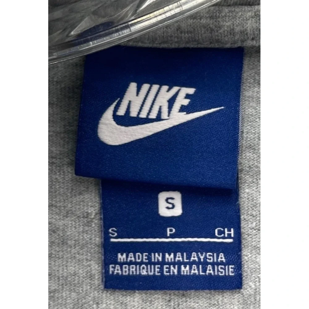 Nike Kids Small Gray Blue Full‎ Zip Hoodie Cotton Logo AA6628-063